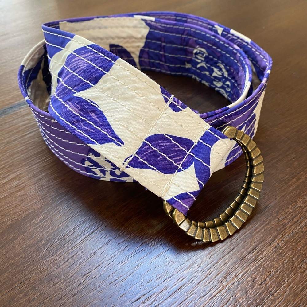 J.Crew Silk Belt with Buckle. S/M blue & violet!